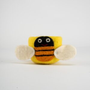 Felt Bumblebee Bowl — Yellow with Needle-Felted Bee