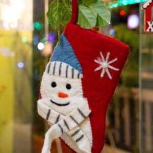 Felt Christmas Stocking — Snowman Design