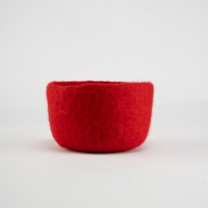 Handmade Felt Bowl — Solid Red