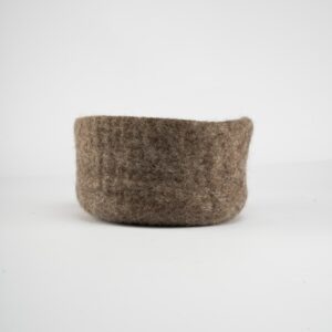 Handmade Felt Bowl — Natural Taupe / Undyed Wool